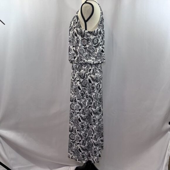 London Times halter wide crop leg blouson floral print jumpsuit women sz 12 - Picture 3 of 14